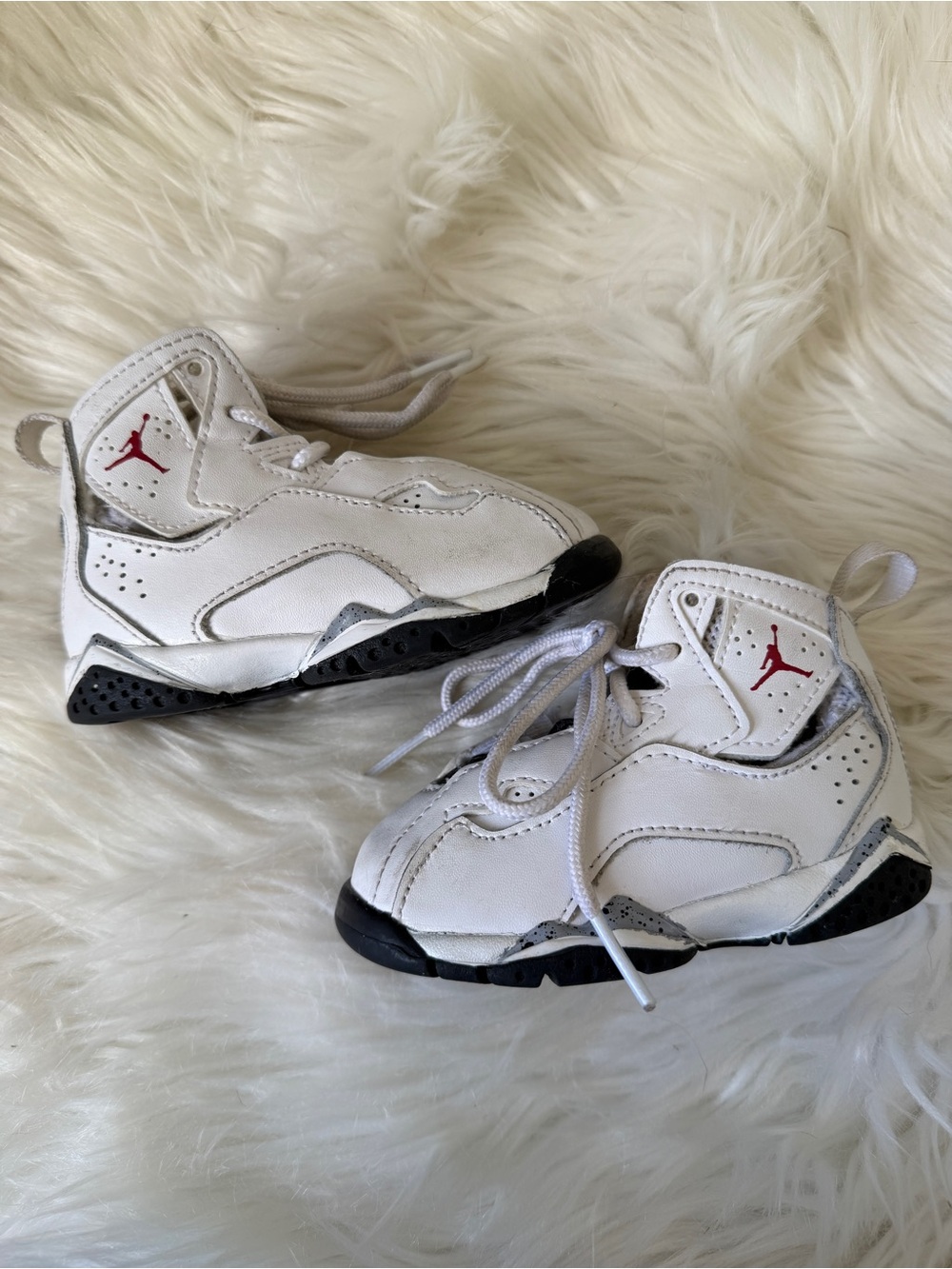 Jordan true Flight Baby Sneakers White Red Baby Walker with Black Soles